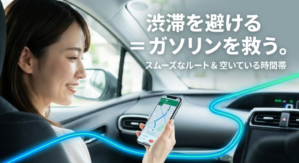 燃費の良いルートを選ぶを示す画像