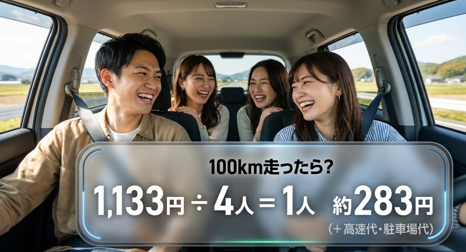 同乗者にガソリン代をいくら渡すべき?を示す画像