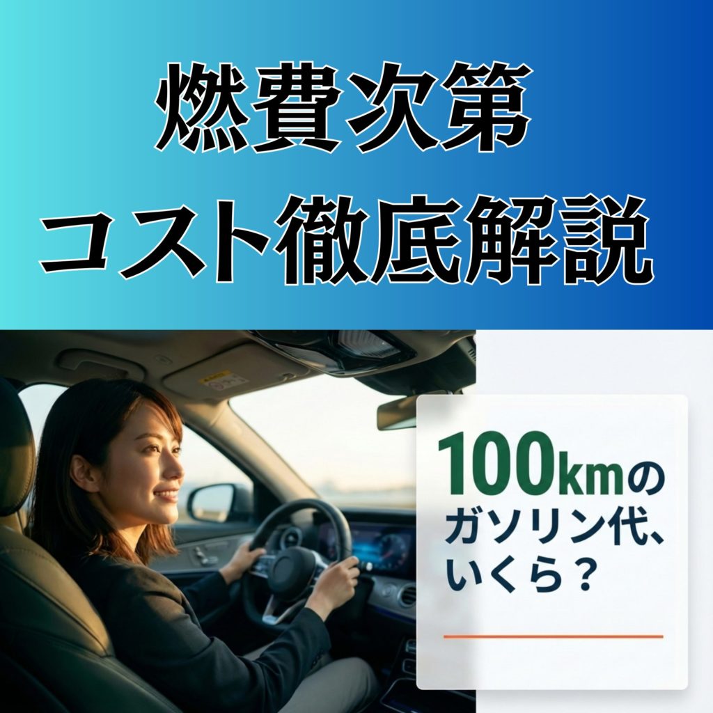 100kmのガソリン代はいくら?燃費次第でこんなに⁉コスト徹底解説を示す画像