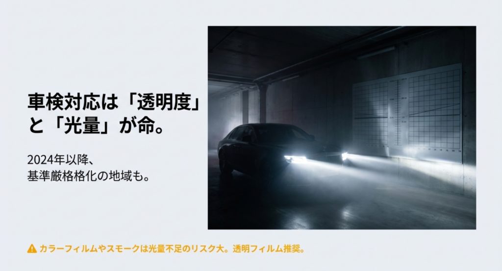 黄ばみやフィルム施工が車検に与える影響と基準